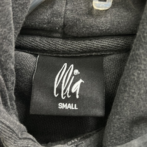 LLIA COLLECTION Psycho and you love it grey hooded sweatshirt small adult - Picture 9 of 10